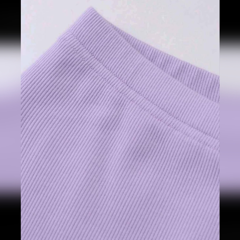 Lavender Ribbed Leggings- Girls 9 - Picture 2 of 3